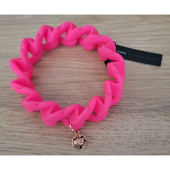 Marc By Marc Jacobs Jewelry - Rubberized chunky spiral bracelet with small gold Marc Jacobs logo charm; NWT.
